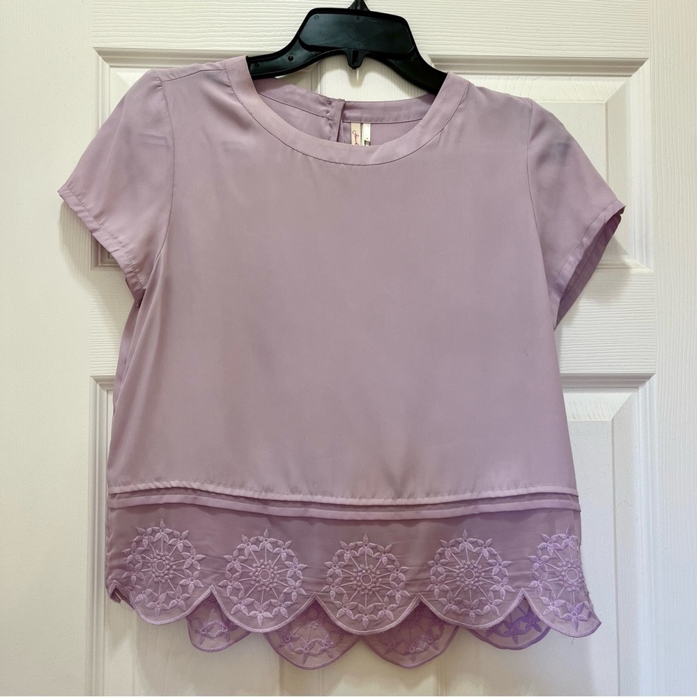 Cropped Lilac Frenchi Top - Size Small